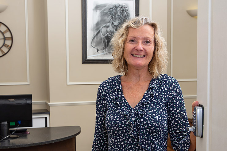 friendly receptionist at The Urology Partnership